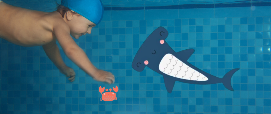 child swimming underwater