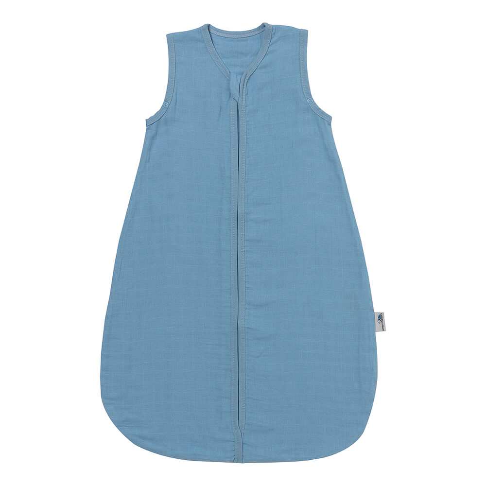 Plain Muslin Sleeping Bag - 0.5 Tog_Blue_1_423