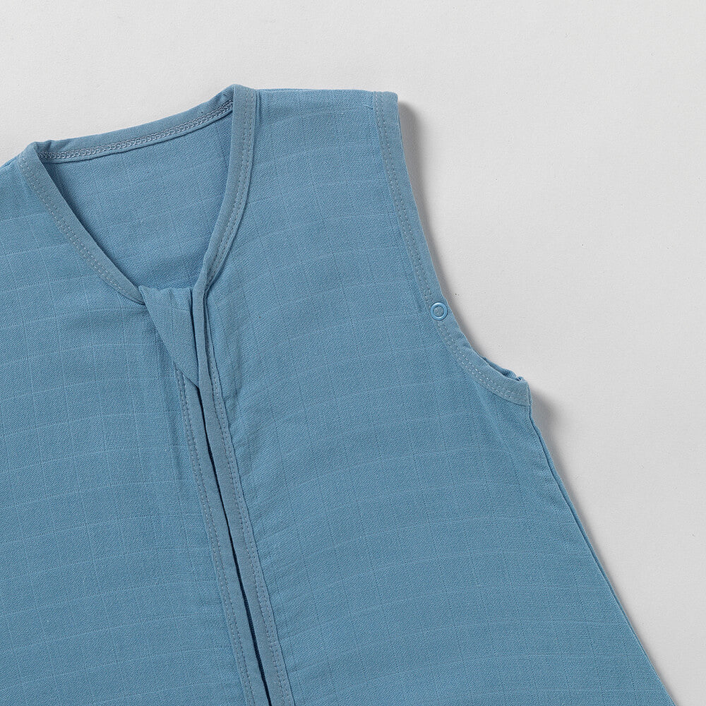 Plain Muslin Sleeping Bag - 0.5 Tog_Blue_2_423
