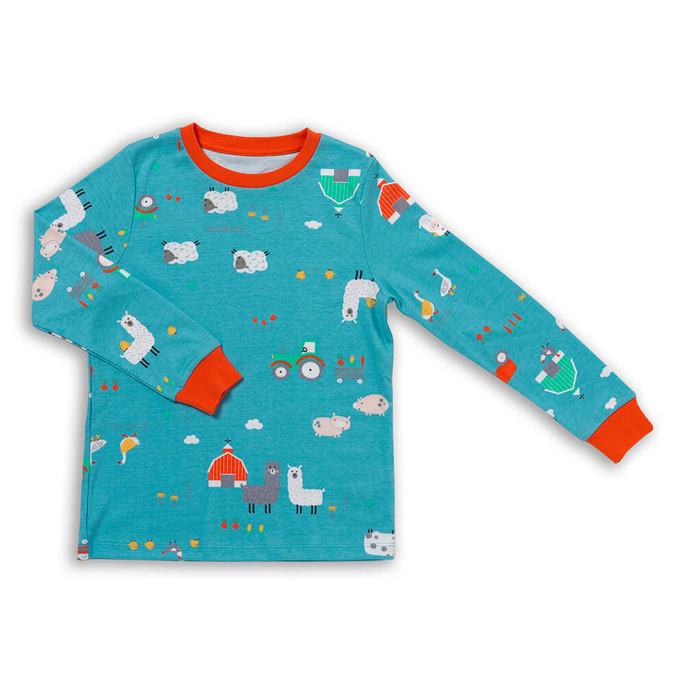 Organic Children's Pyjamas_Farmyard_top_444