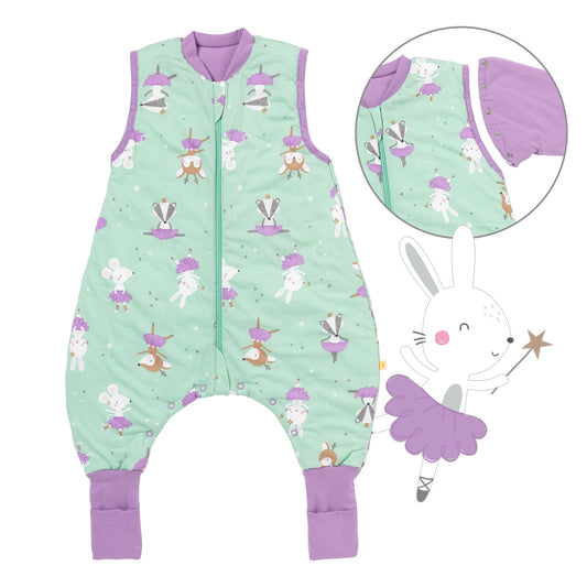 Sleeping Bag with Feet Foldable Feet Covers & Sleeves - 1.0 TOG_Ballerina_Front with armhole_1182