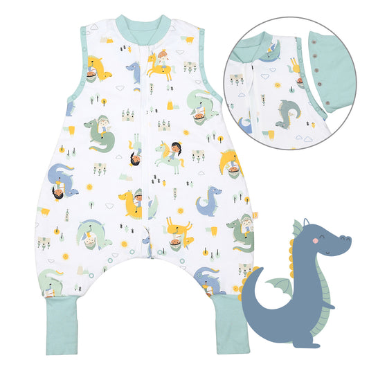 Sleeping Bag with Feet Foldable Feet Covers & Sleeves - 1.0 TOG_Fantasia_Front with armhole_1182