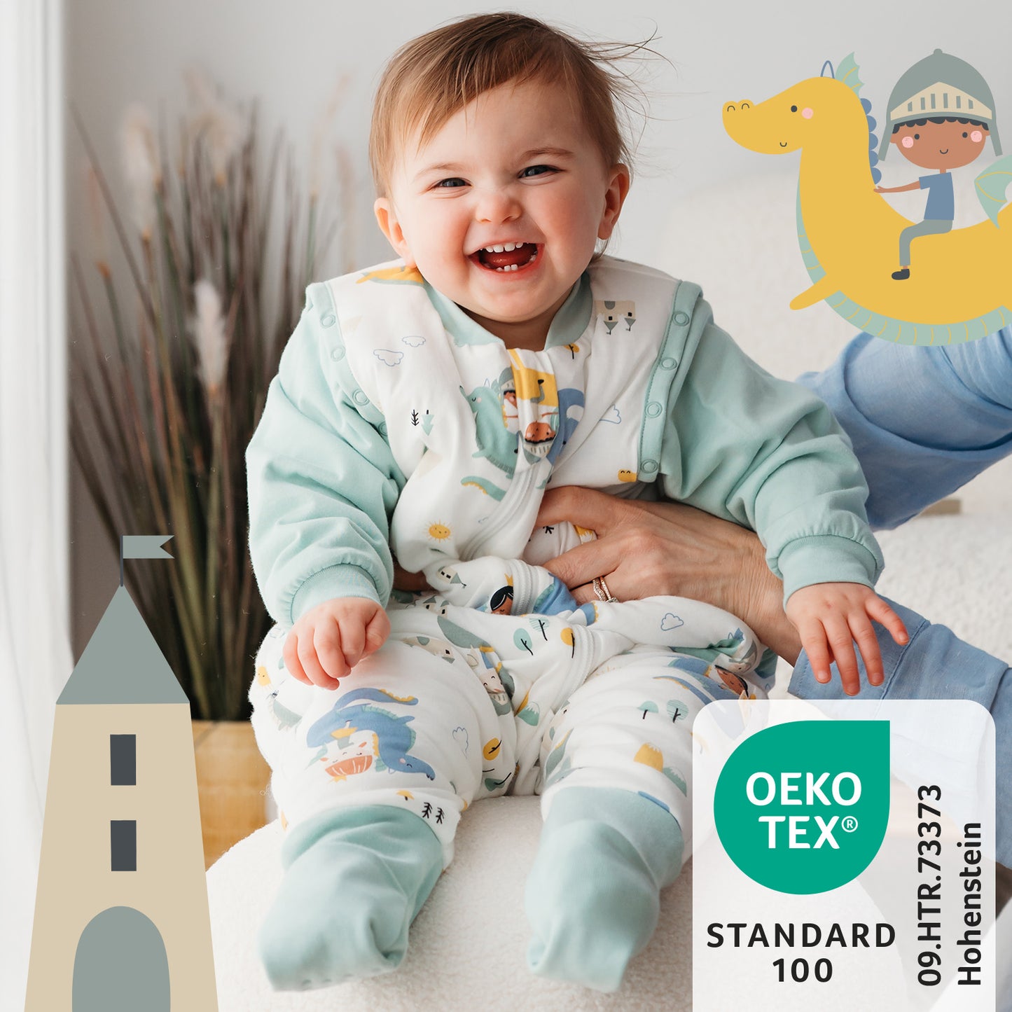 Sleeping Bag with Feet Foldable Feet Covers & Sleeves - 1.0 TOG_Fantasia_OEKOTEX_1182