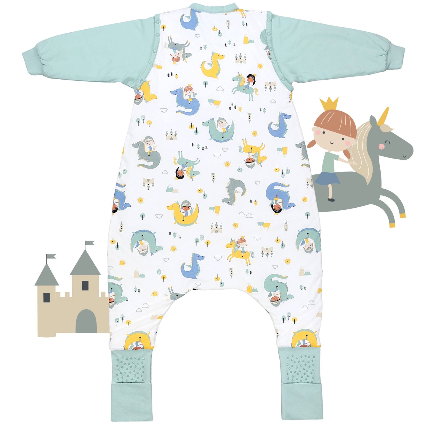 Sleeping Bag with Feet Foldable Feet Covers & Sleeves - 1.0 TOG_Fantasia_back_1182