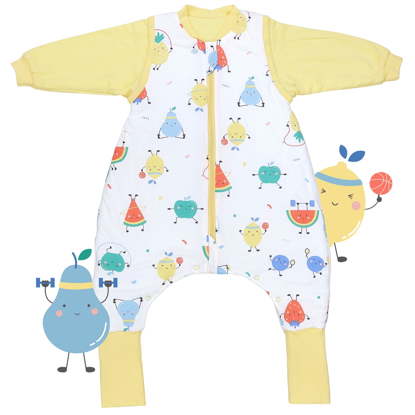 Sleeping Bag with Feet Foldable Feet Covers & Sleeves - 1.0 TOG_Sporty Fruit_front_1182
