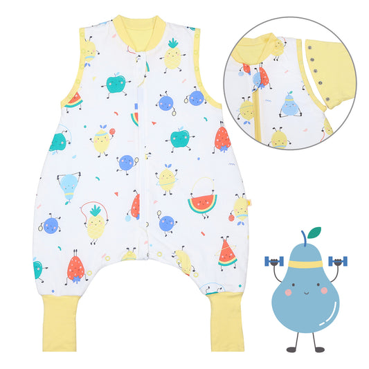 Sleeping Bag with Feet Foldable Feet Covers & Sleeves - 1.0 TOG_Sporty Fruit_Front with armhole_1182