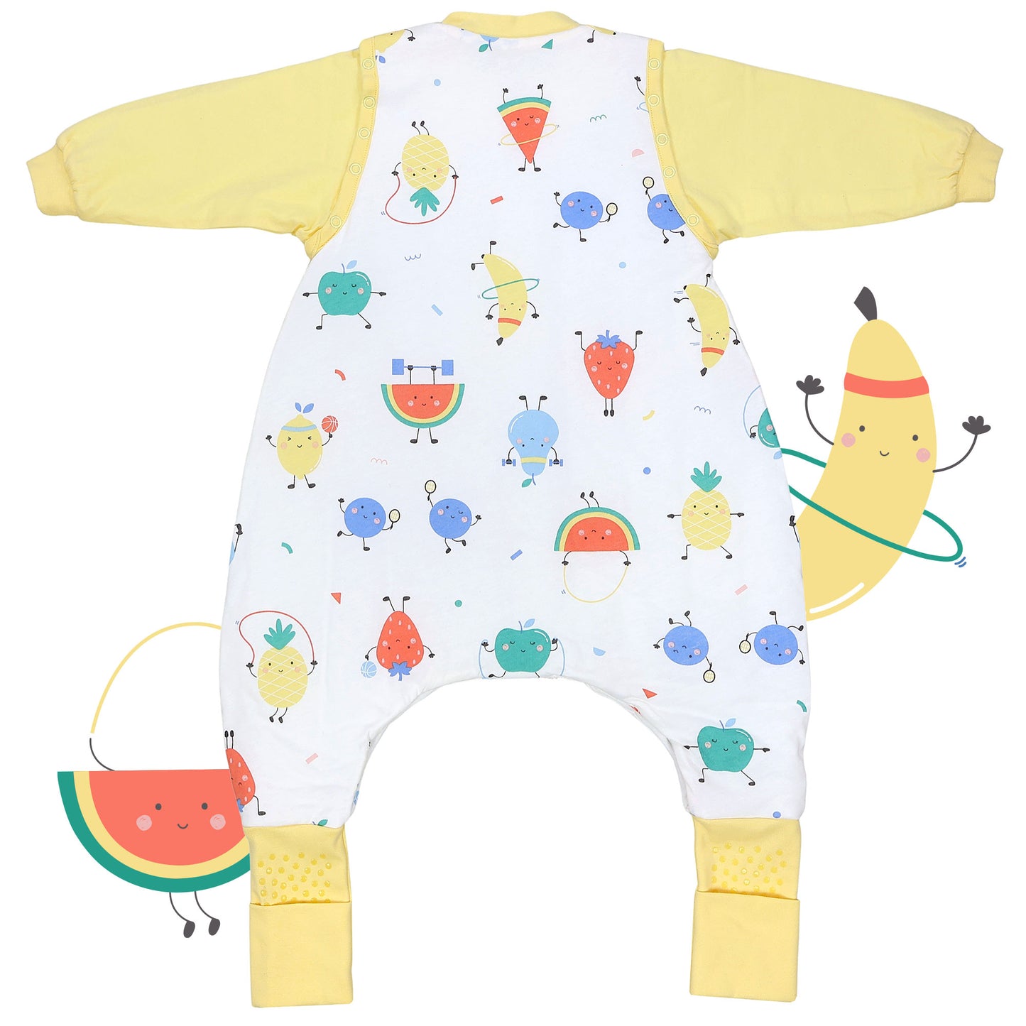Sleeping Bag with Feet Foldable Feet Covers & Sleeves - 1.0 TOG_Sporty Fruit_back_1182