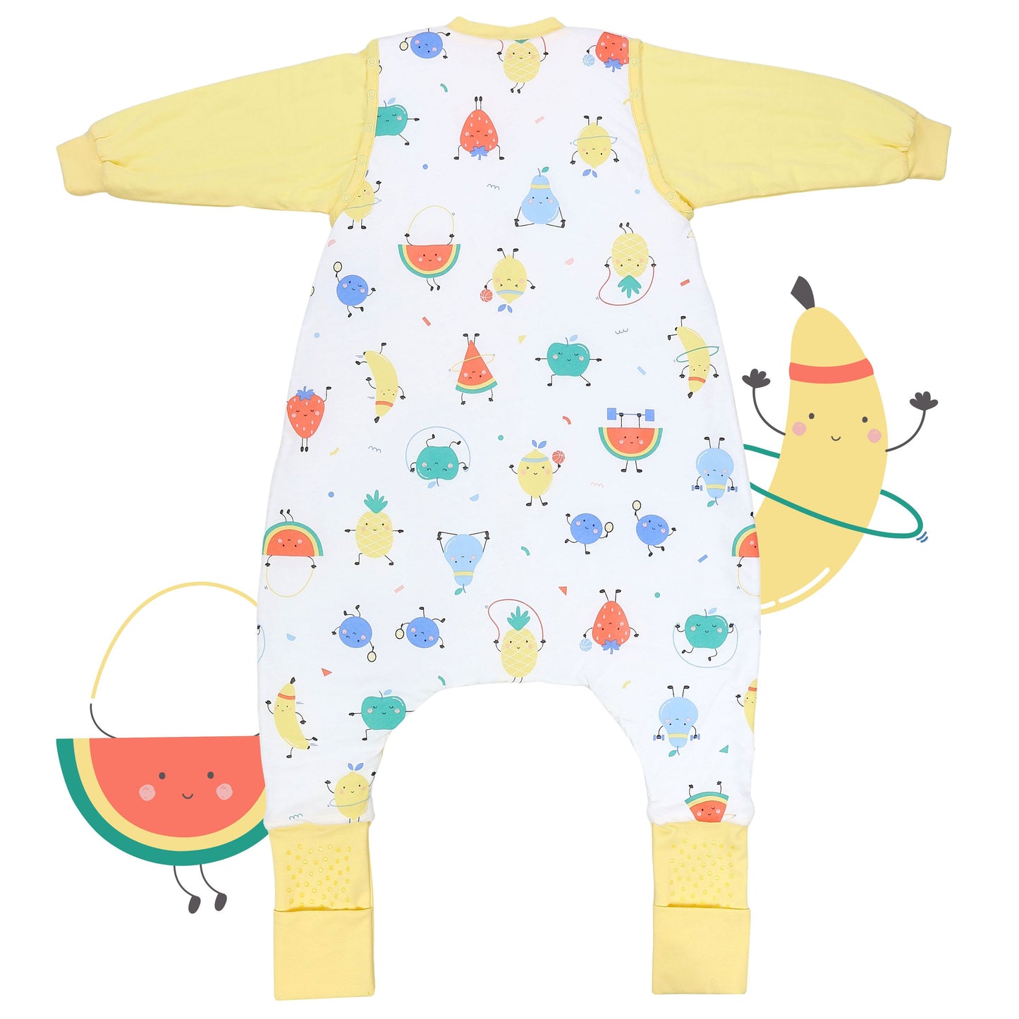 Sleeping Bag with Feet Foldable Feet Covers & Sleeves - 1.0 TOG_Sporty Fruit_back_1182