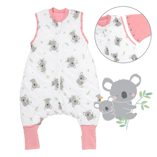 Sleeping Bag with Feet Foldable Feet Covers & Sleeves - 1.0 TOG_Koala_Front with armhole_1182