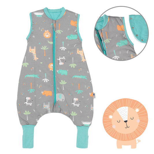 Sleeping Bag with Feet Foldable Feet Covers & Sleeves - 1.0 TOG_Safari_Front with armhole_1182