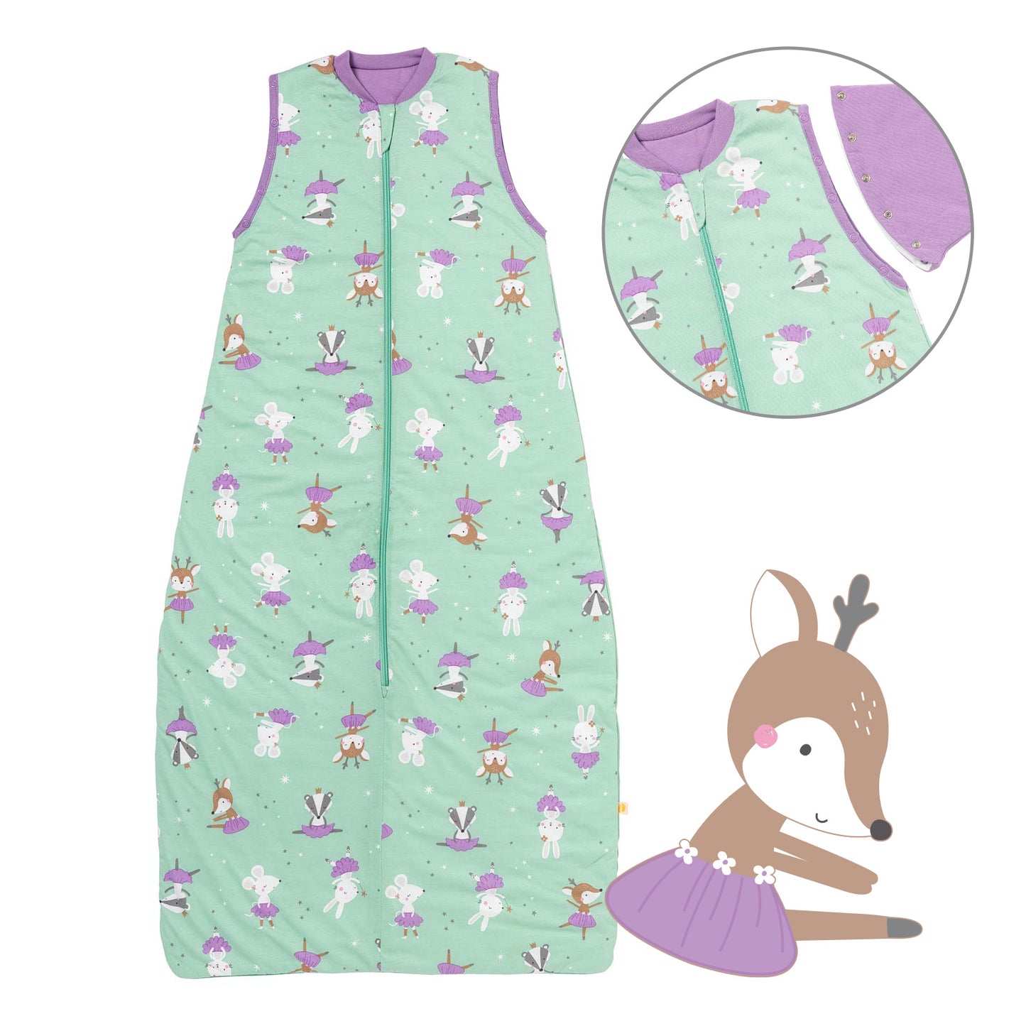 Baby Sleeping Bag - 1.0 TOG_Ballerina_Front with armhole_1187