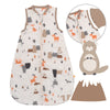 Baby Sleeping Bag - 1.0 TOG_Mountain Animals_Front with armhole_1187