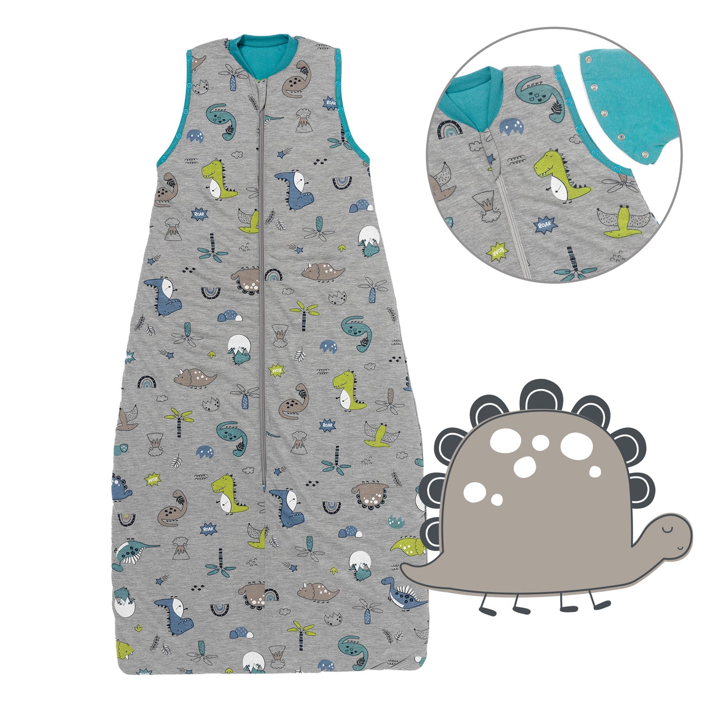 Baby Sleeping Bag - 1.0 TOG_Dino_Front with armhole_1187