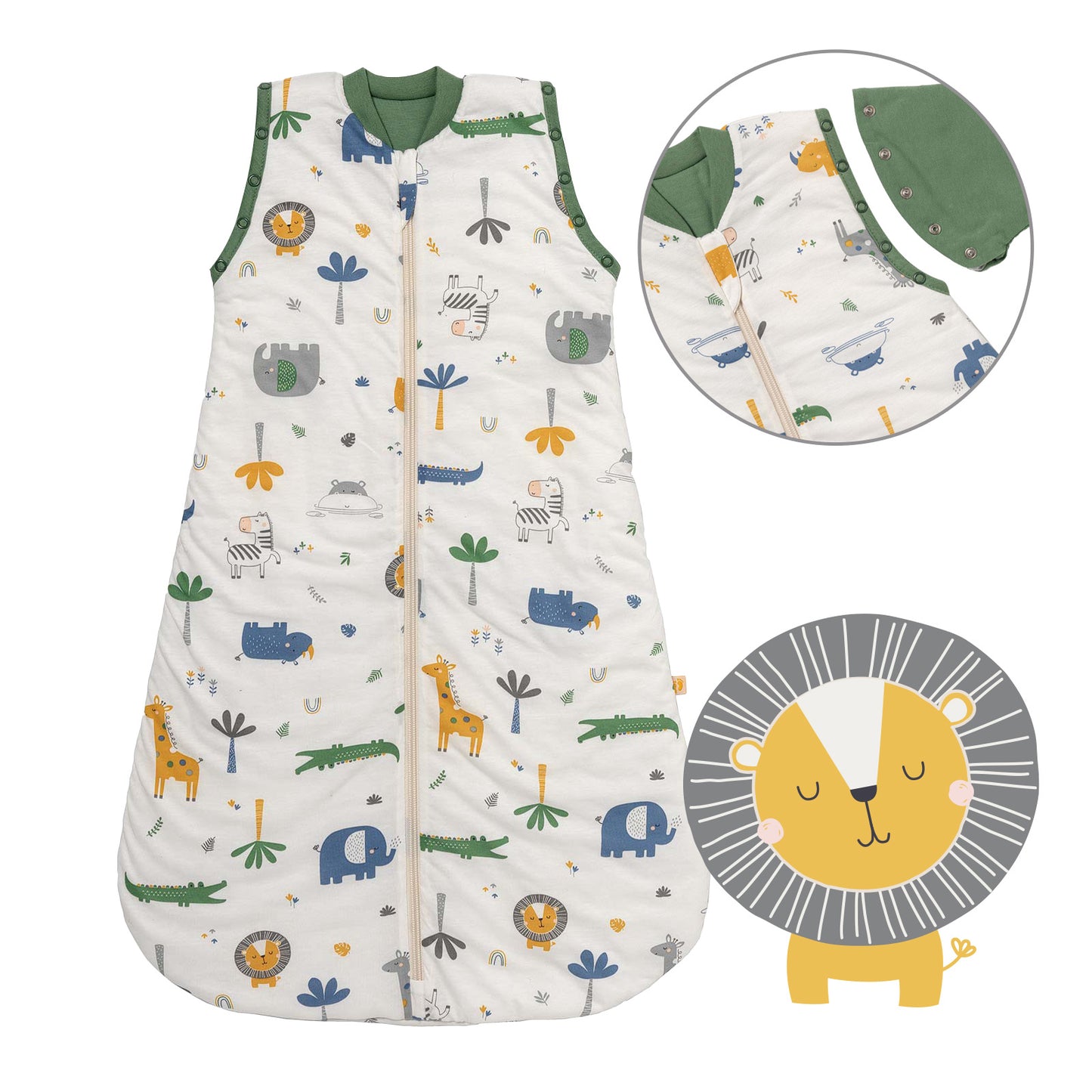 Baby Sleeping Bag - 1.0 TOG_Jungle_Front with armhole_1187