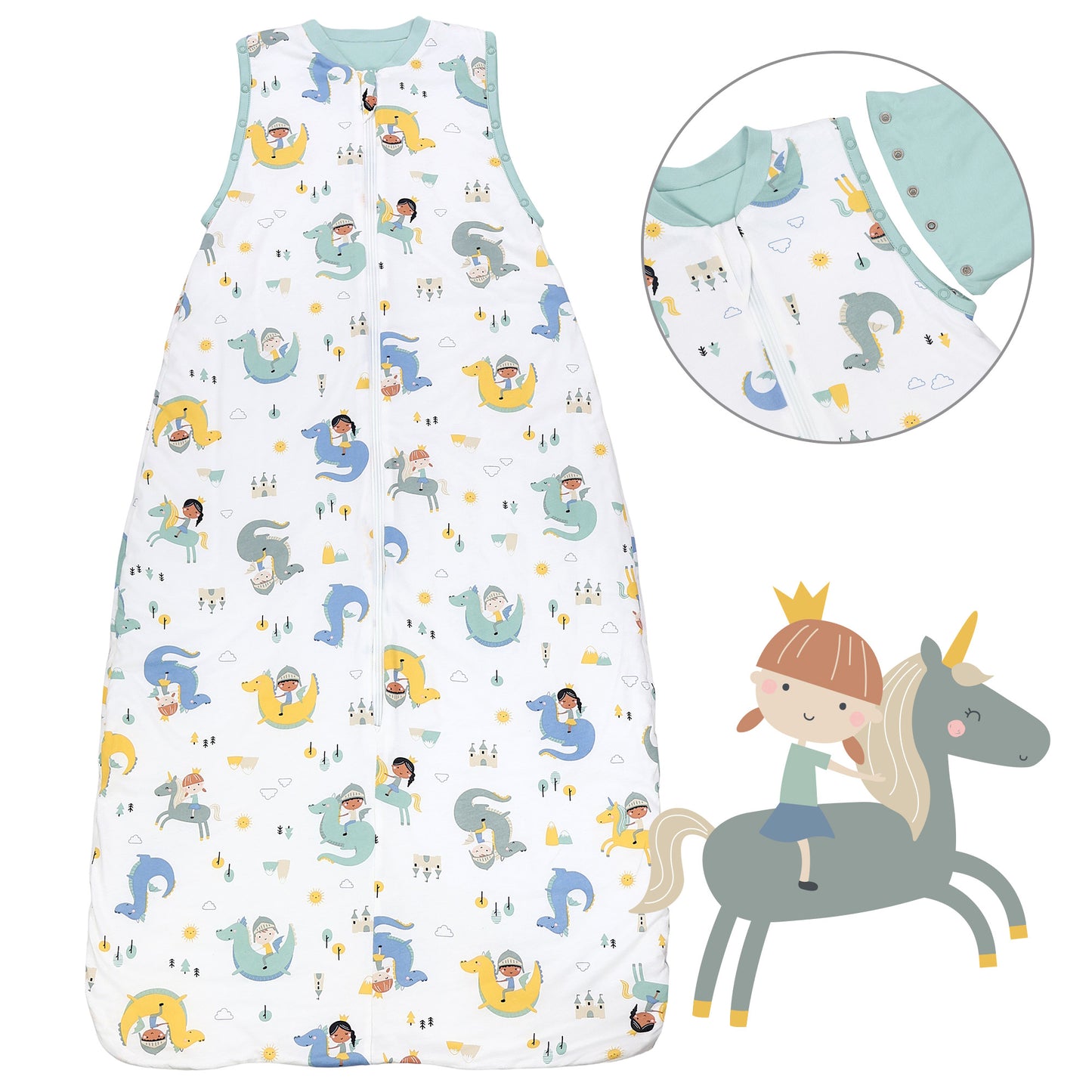 Baby Sleeping Bag - 1.0 TOG_Fantasia_Front with armhole_1187