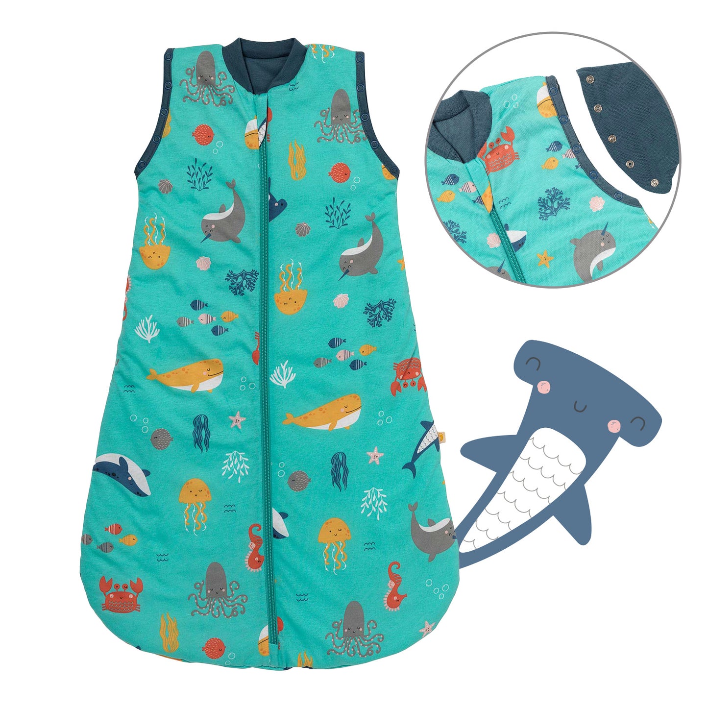 Baby Sleeping Bag - 1.0 TOG_Under the Sea_Front with armhole_1187