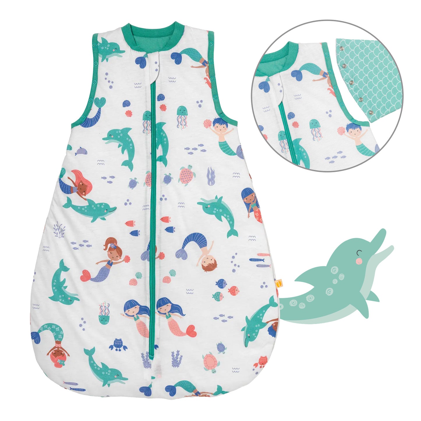 Baby Sleeping Bag - 1.0 TOG_Mermaid_Front with armhole_1187