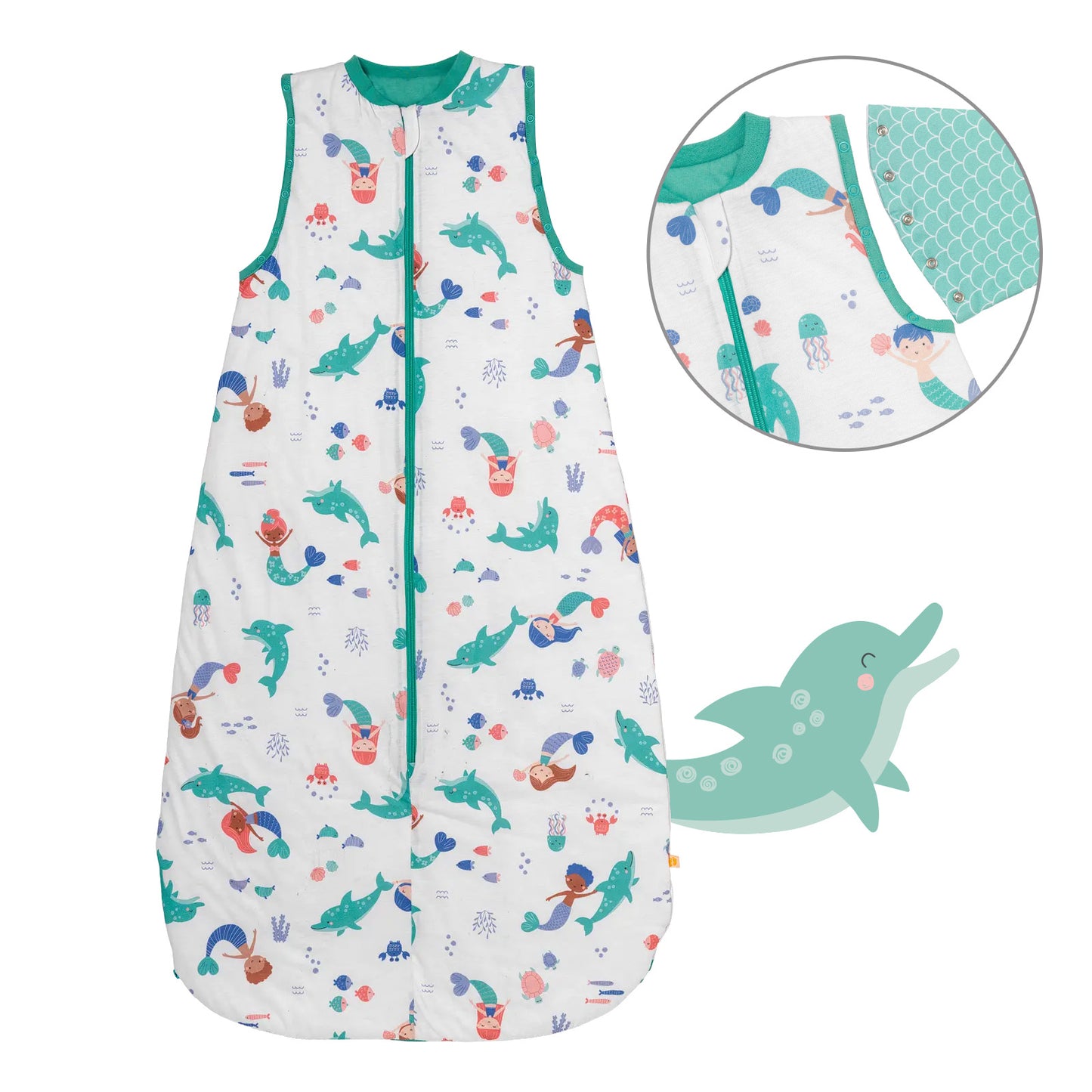 Baby Sleeping Bag - 1.0 TOG_Mermaid_Front with armhole_1187
