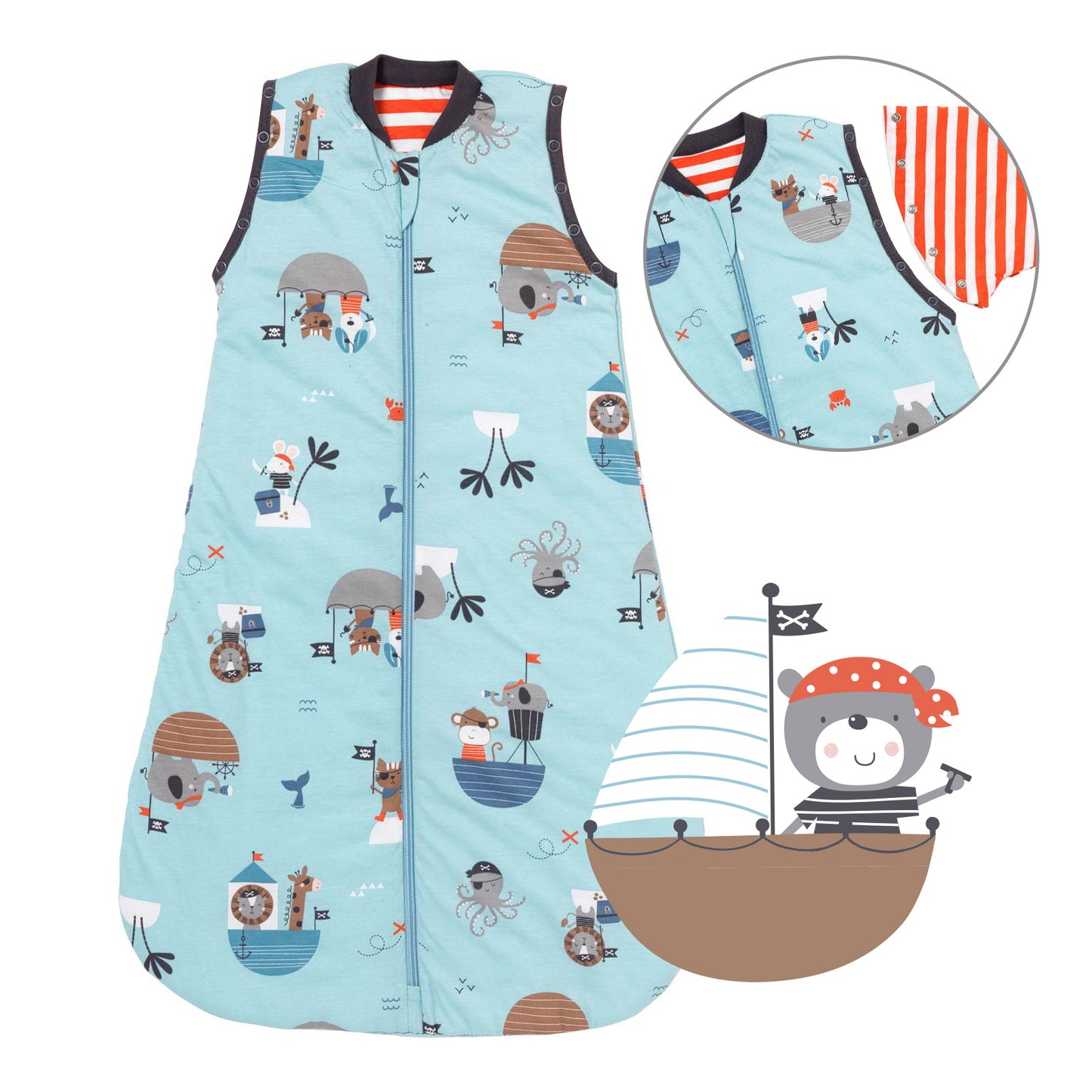 Baby Sleeping Bag - 1.0 TOG_Pirate_Front with armhole_1187