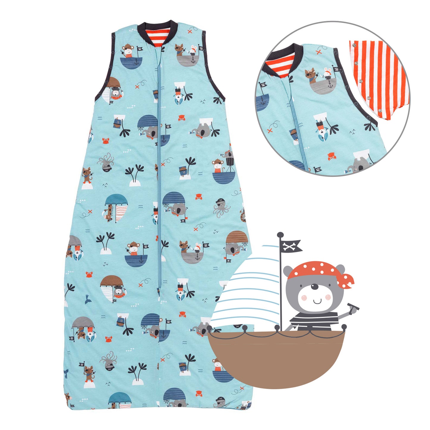 Baby Sleeping Bag - 1.0 TOG_Pirate_Front with armhole_1187