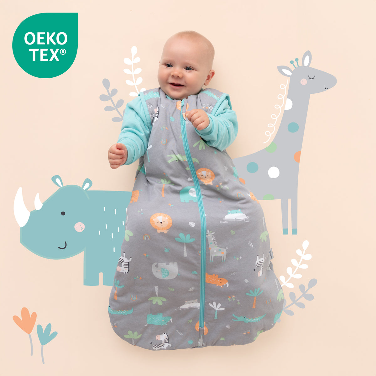 Baby Sleeping Bag - 1.0 TOG_Safari_OEKOTEX_1187