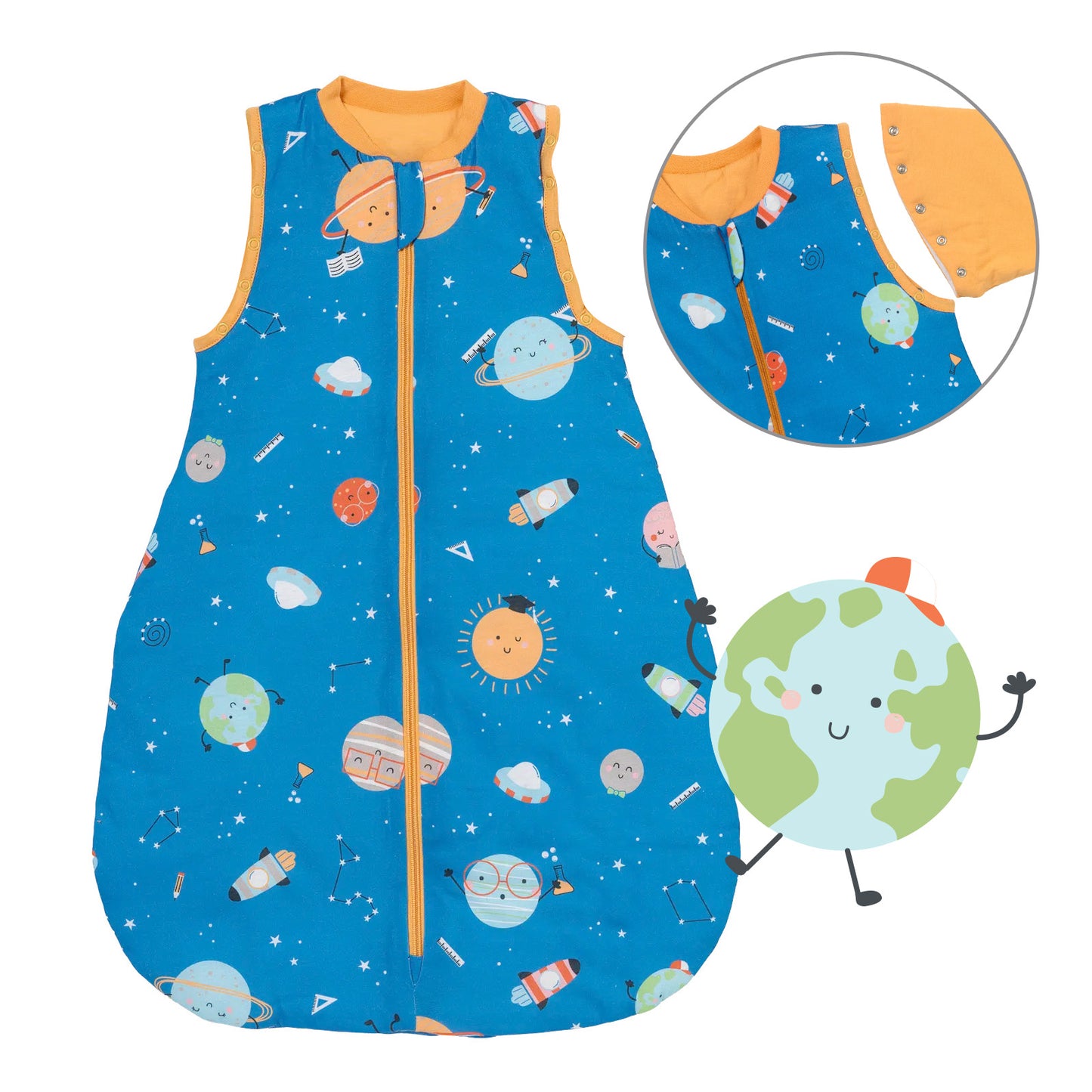 Baby Sleeping Bag - 1.0 TOG_Space_Front with armhole_1187