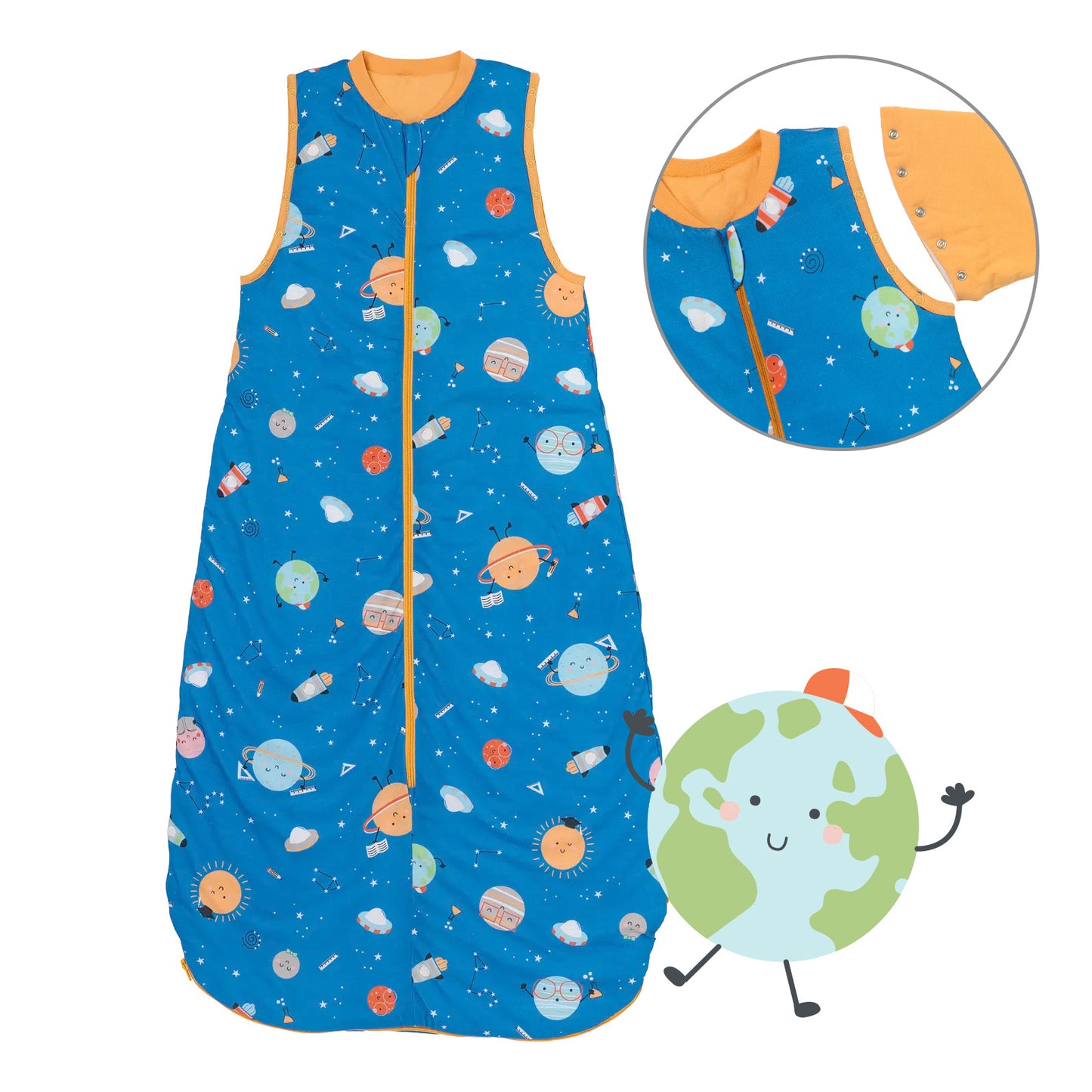 Baby Sleeping Bag - 1.0 TOG_Space_Front with armhole_1187