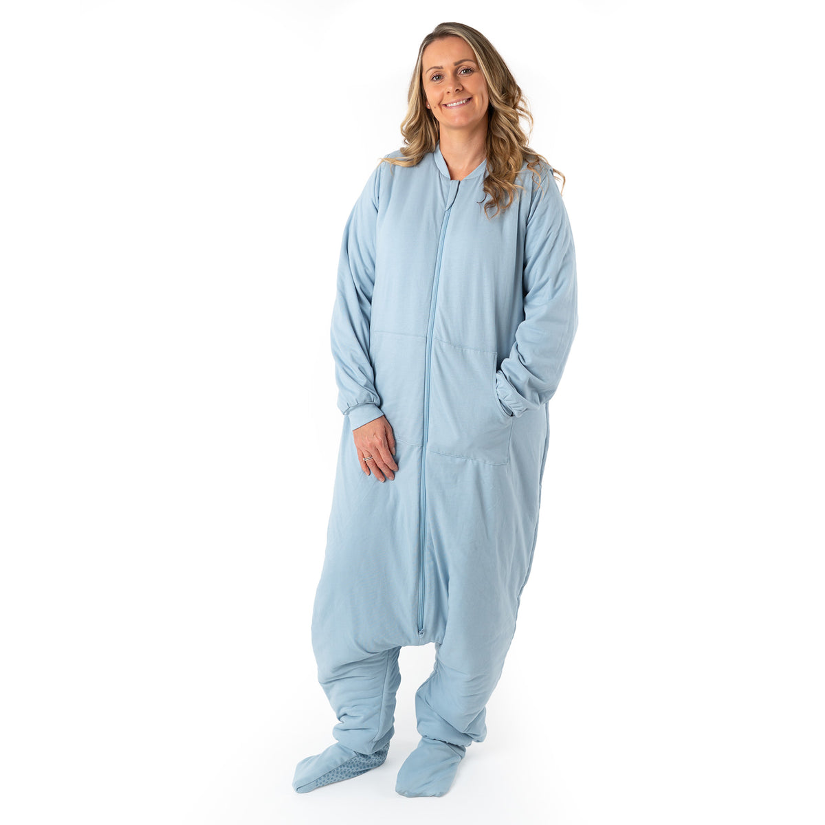 Adult Sleeping Bag with Feet & Detachable Sleeves - 3.5 TOG_Powder Blue_sample image_1189