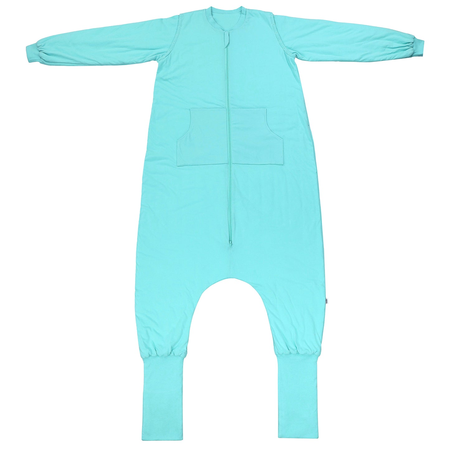 Adult Sleeping Bag with Feet & Detachable Sleeves - 1.0 TOG_Aqua_front_1190