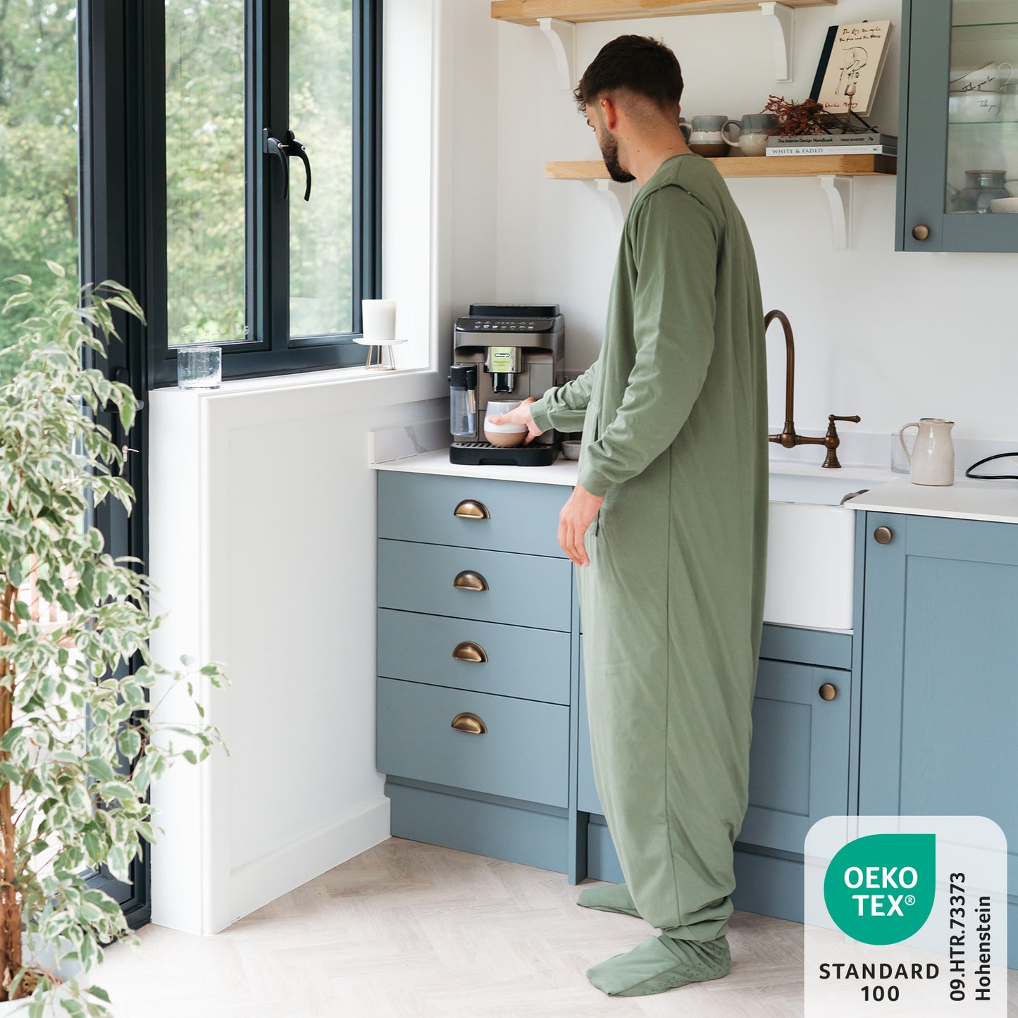 Adult Sleeping Bag with Feet & Detachable Sleeves - 1.0 TOG_Olive_1190_2