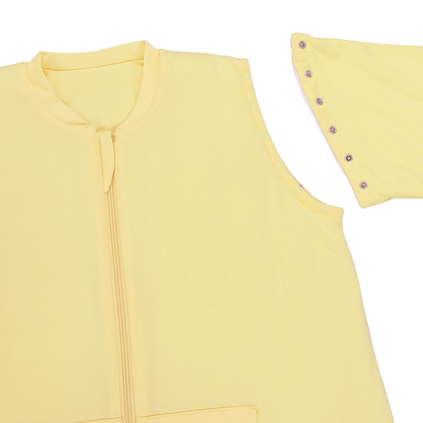 Adult Sleeping Bag with Feet & Detachable Sleeves - 1.0 TOG_Soft Yellow_sleeve area_1190