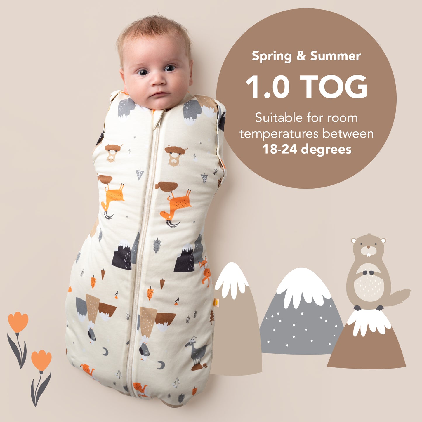 Swaddle bag 1.0 TOG_Mountain Animals_TOG_1198
