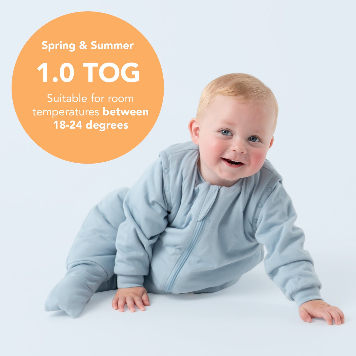 Sleeping Bag with Feet Foldable Feet Covers & Sleeves - 1.0 TOG_Powder Blue_1200_5