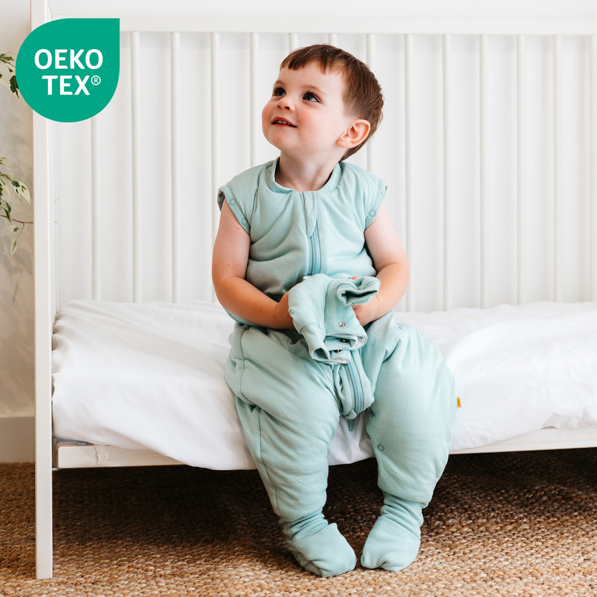 Sleeping Bag with Feet Foldable Feet Covers & Sleeves - 1.0 TOG_Sage_OEKOTEX_1200