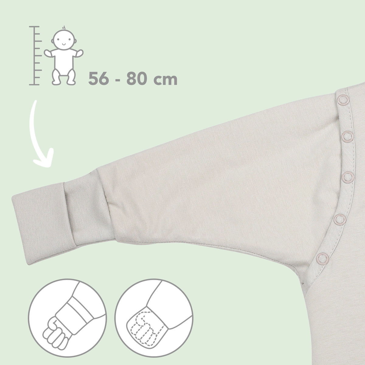 Baby Sleeping Bag - 1.0 TOG_Oatmeal_sample image_1201
