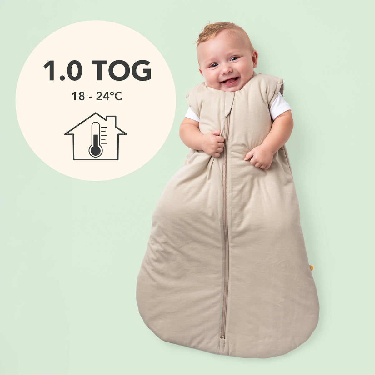 Baby Sleeping Bag - 1.0 TOG_Oatmeal_TOG_1201
