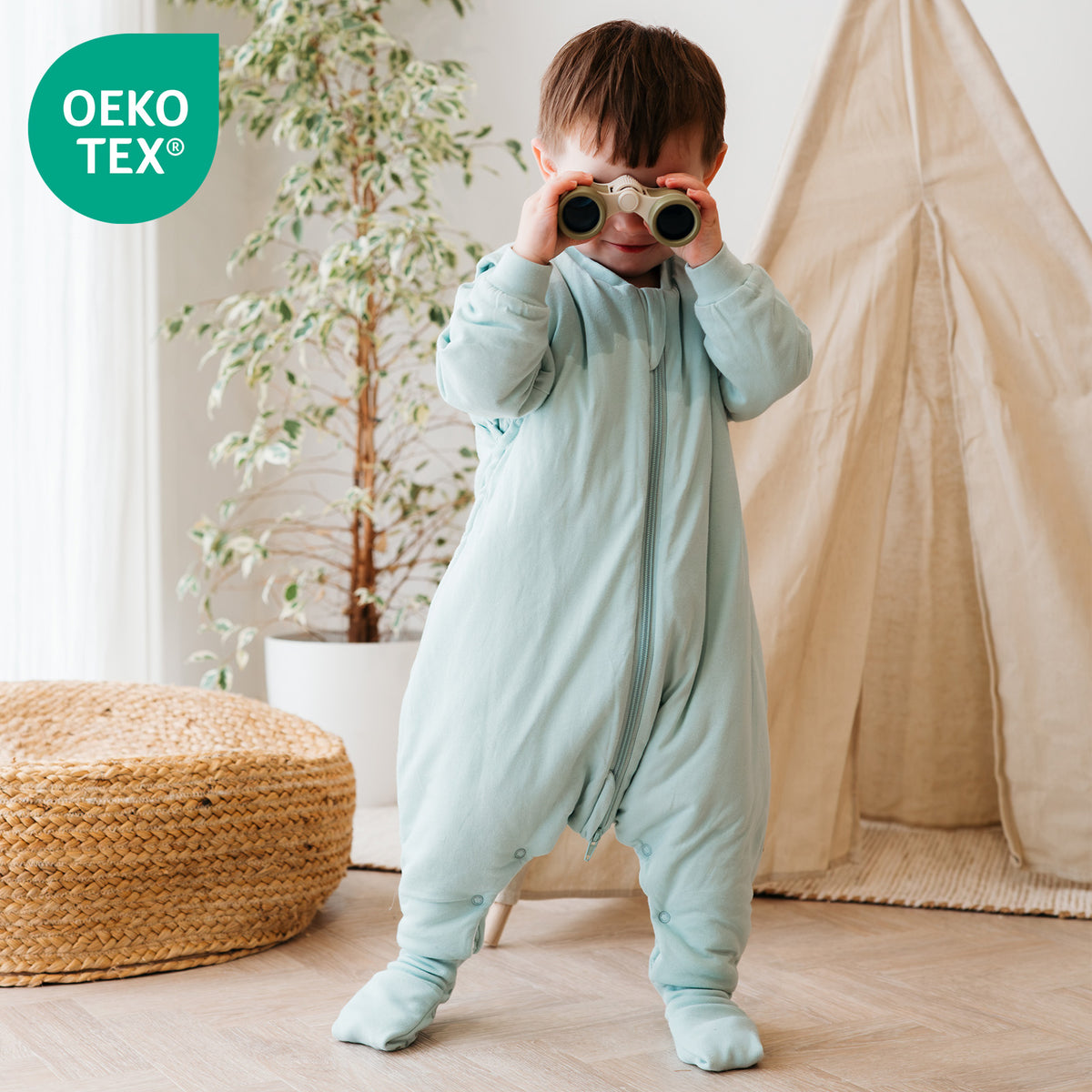 Sleeping Bag with Feet & Foldable Feet Covers - 2.5 TOG_Sage_OEKOTEX_1202