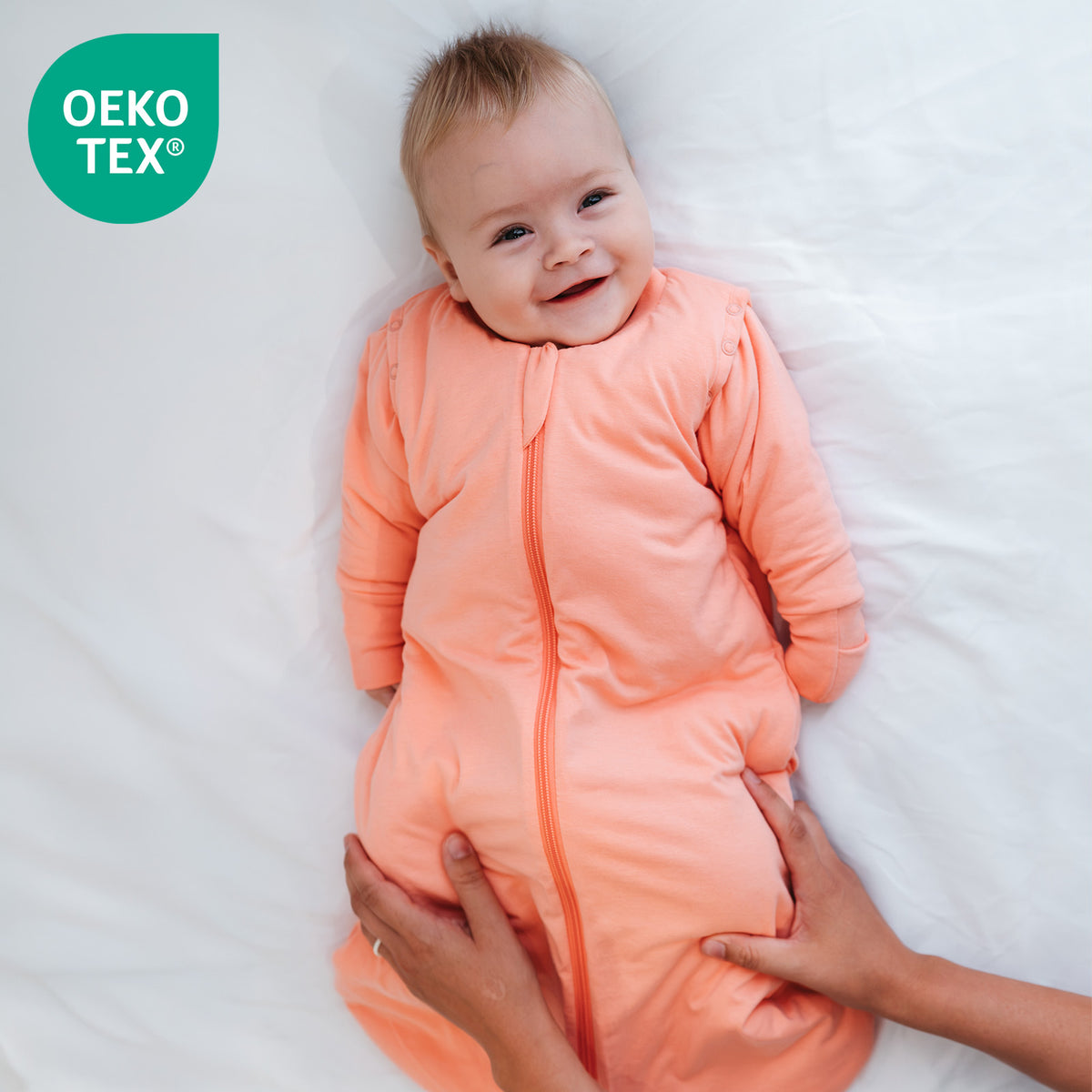 Sleeping Bag with Detachable Sleeves - 2.5 TOG_Peach_OEKOTEX_1203