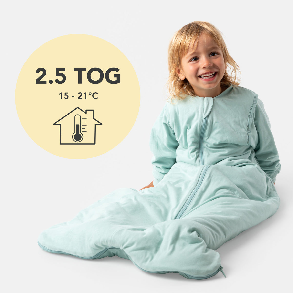 Sleeping Bag with Detachable Sleeves - 2.5 TOG_Sage_TOG_1203