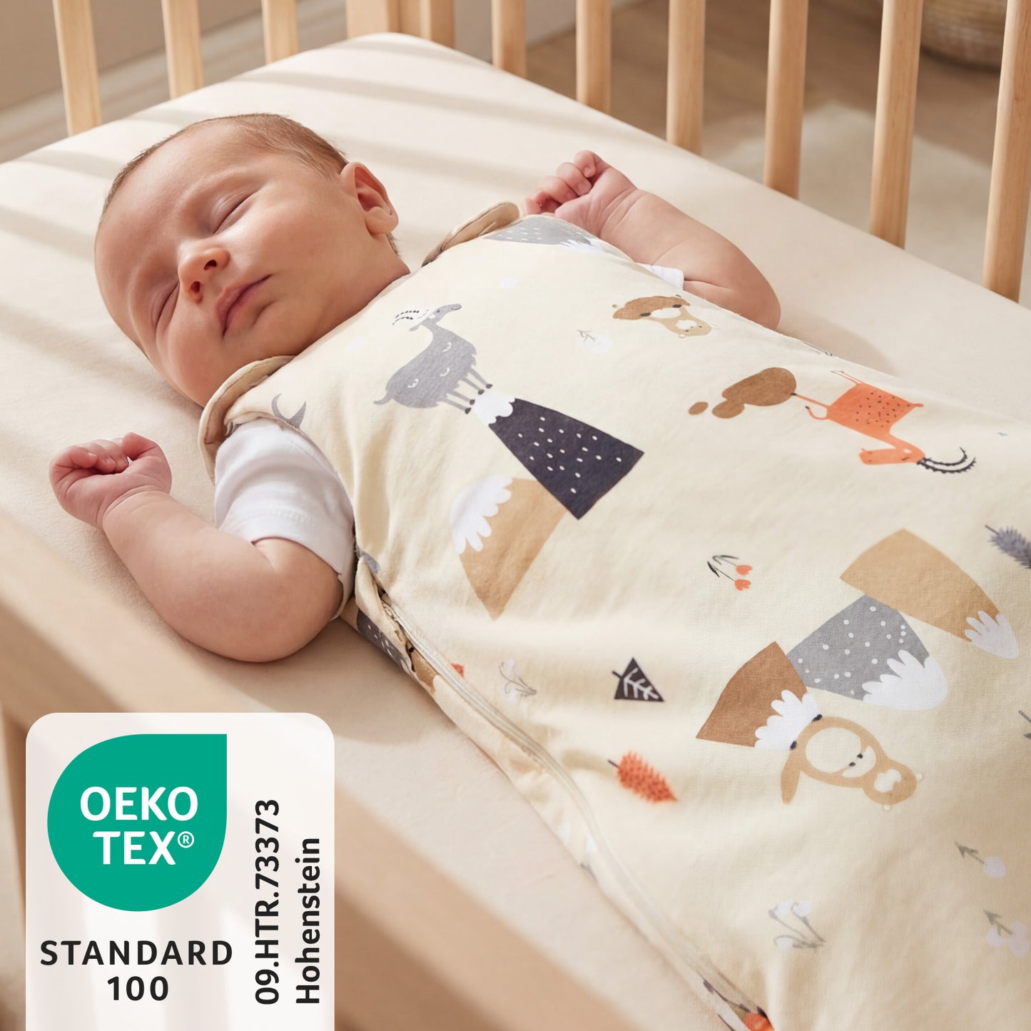 Baby Sleeping Bag - 1.0 TOG_Mountain Animals_OEKOTEX_1204