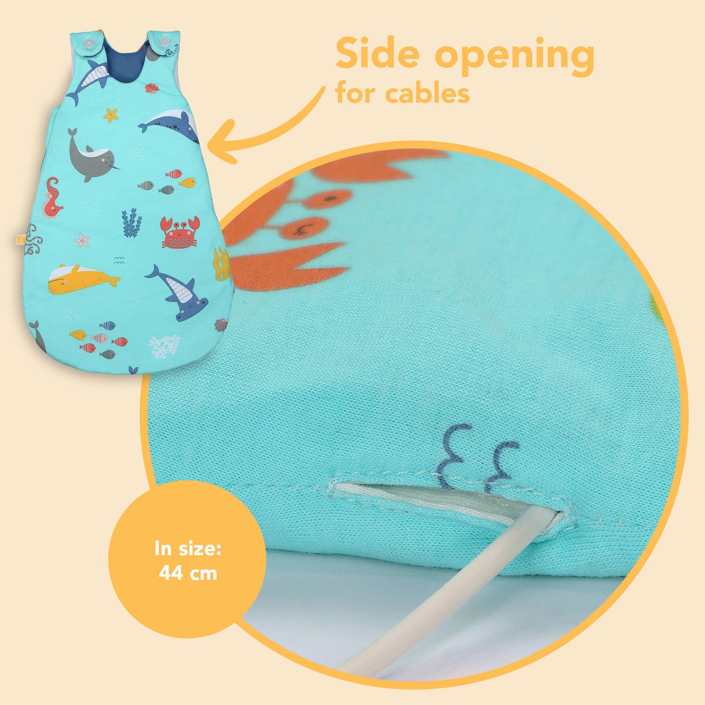 Baby Sleeping Bag - 1.0 TOG_Under the Sea_detail3_1204