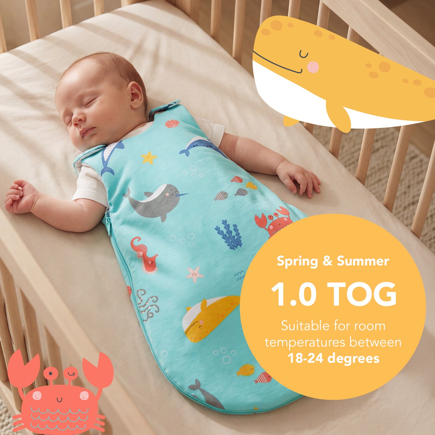 Baby Sleeping Bag - 1.0 TOG_Under the Sea_TOG_1204