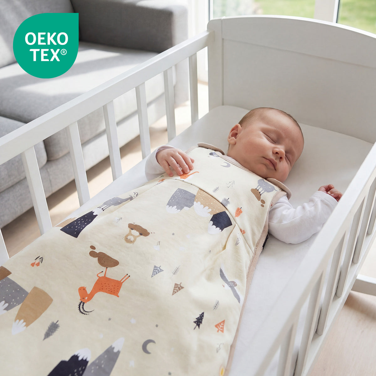 Baby Sleeping Bag - 1.0 TOG_Mountain Animals_OEKOTEX_1204