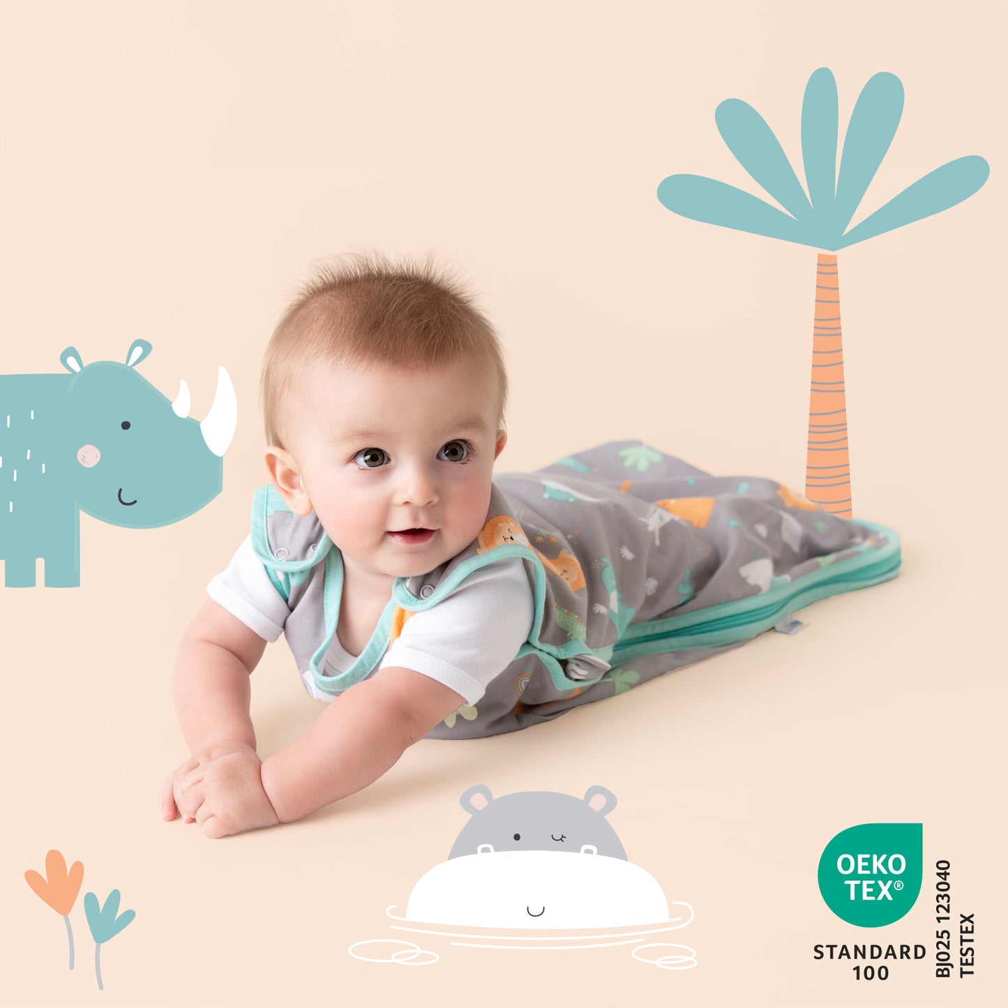 Baby Sleeping Bag - 1.0 TOG_Safari_OEKOTEX_1204