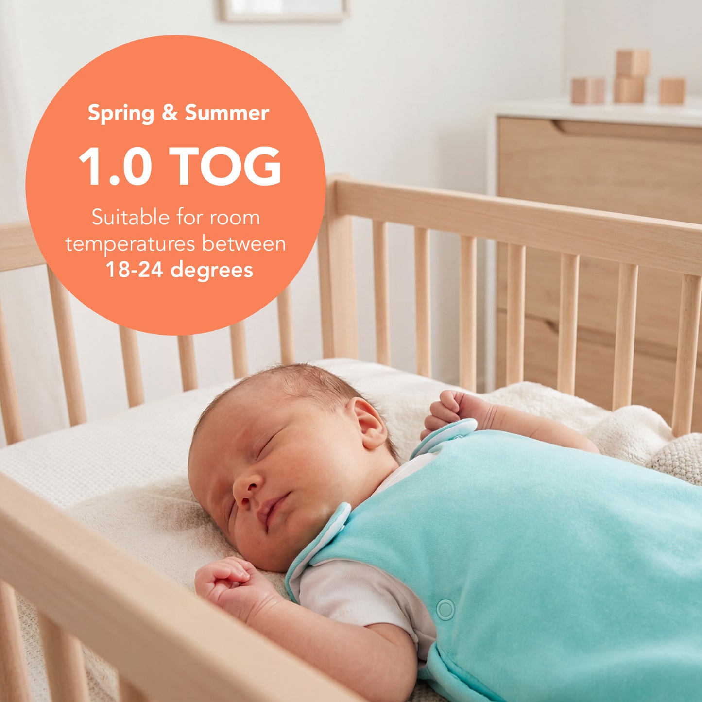 Baby Sleeping Bag - 1.0 TOG_Aqua_TOG_1206