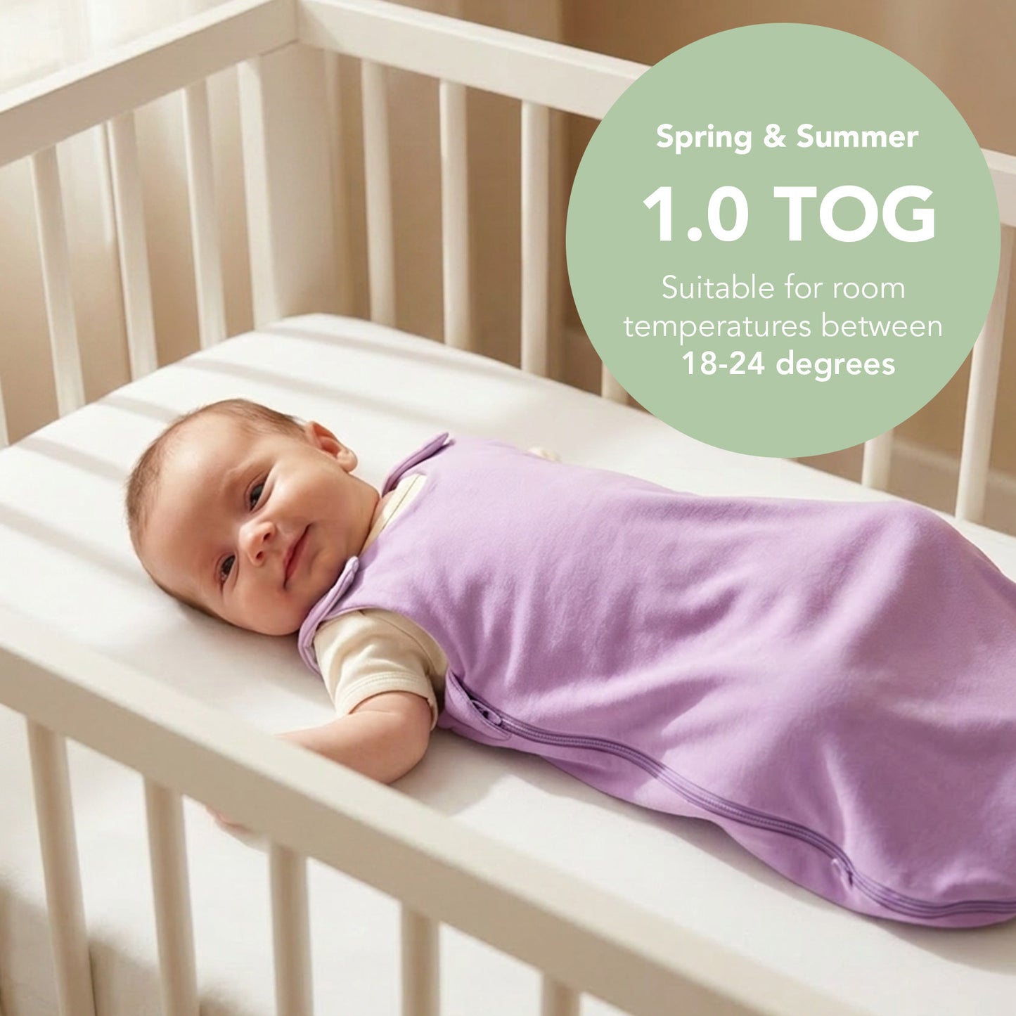 Baby Sleeping Bag - 1.0 TOG_Lilac_TOG_1206