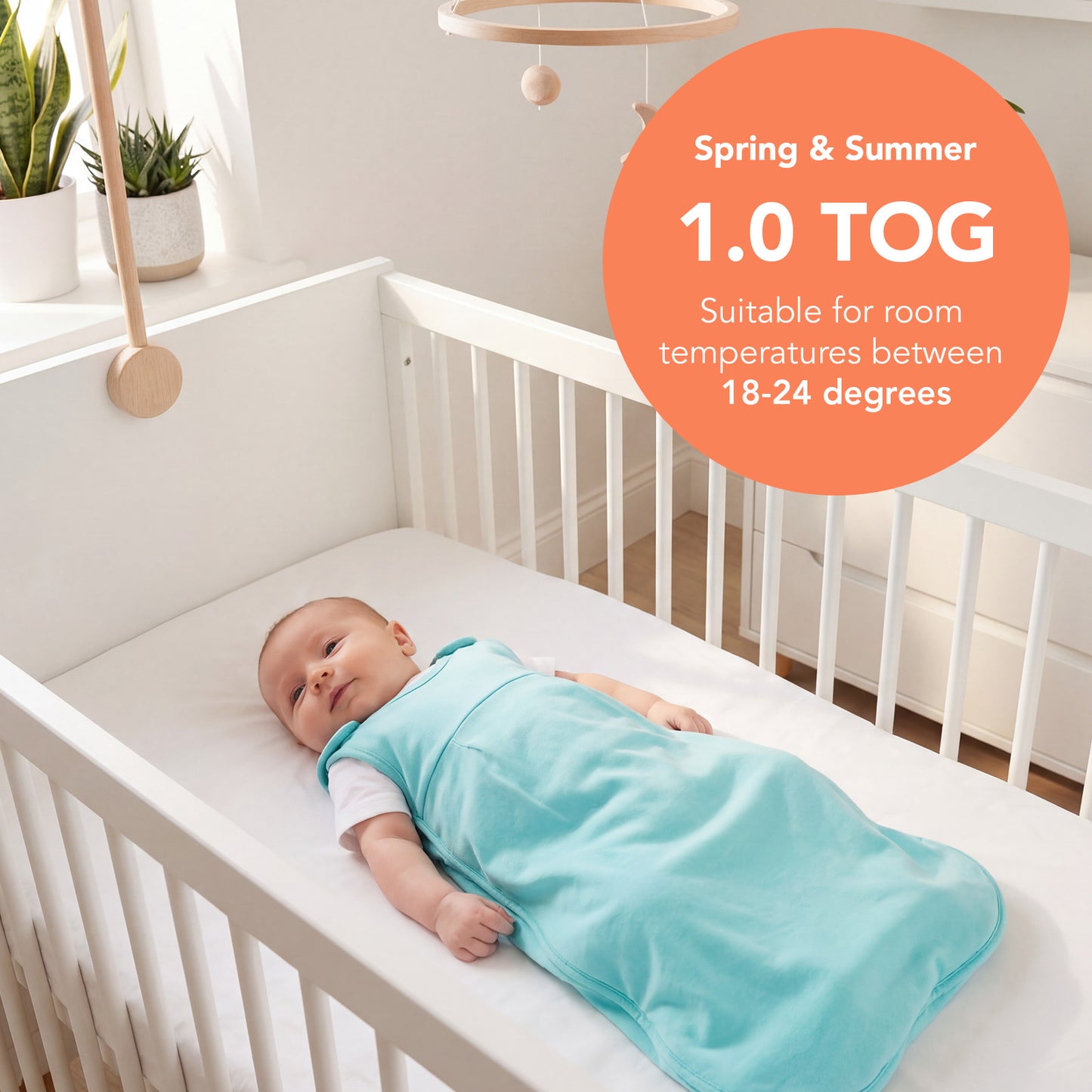 Baby Sleeping Bag - 1.0 TOG_Aqua_TOG_1206