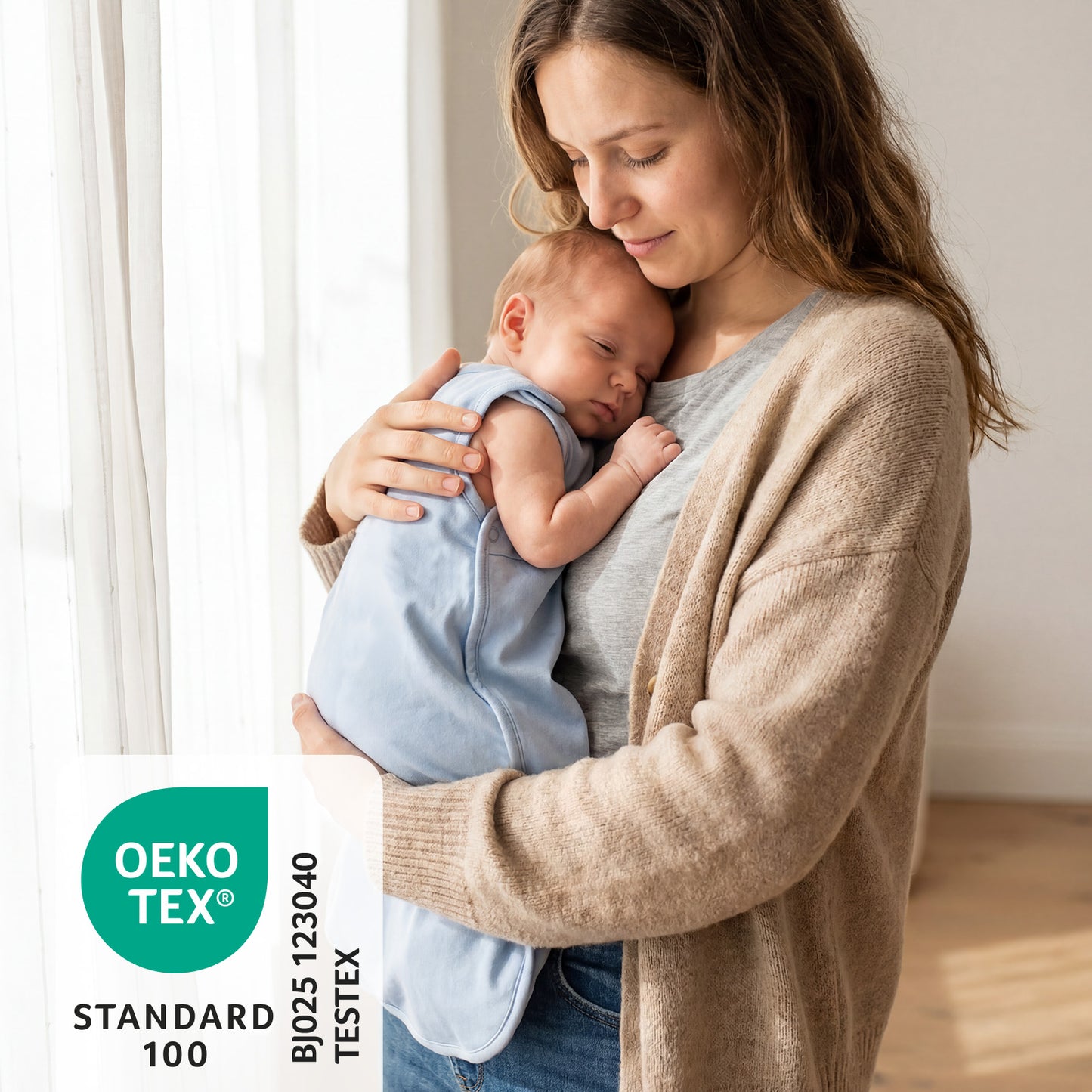 Baby Sleeping Bag - 1.0 TOG_Powder Blue_OEKOTEX_1206