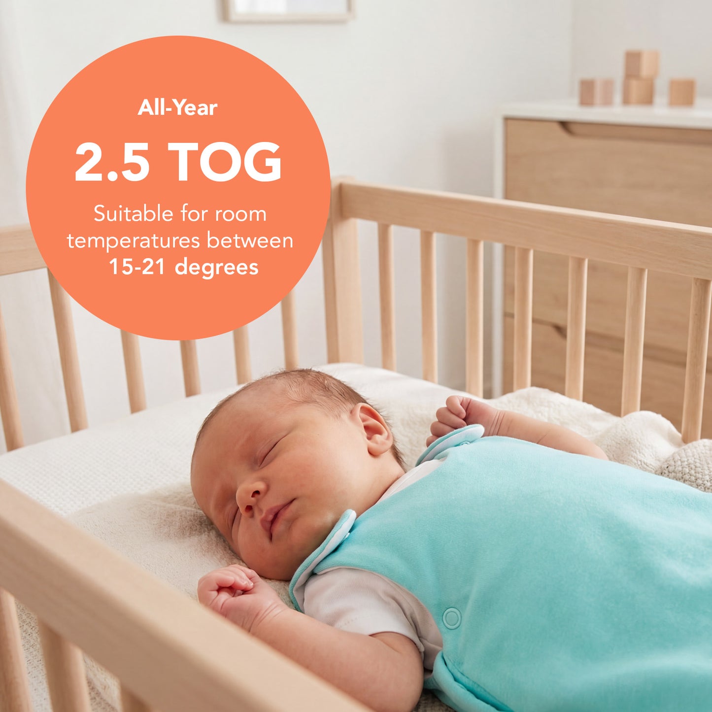Baby Sleeping Bag - 2.5 TOG_Aqua_TOG_1207