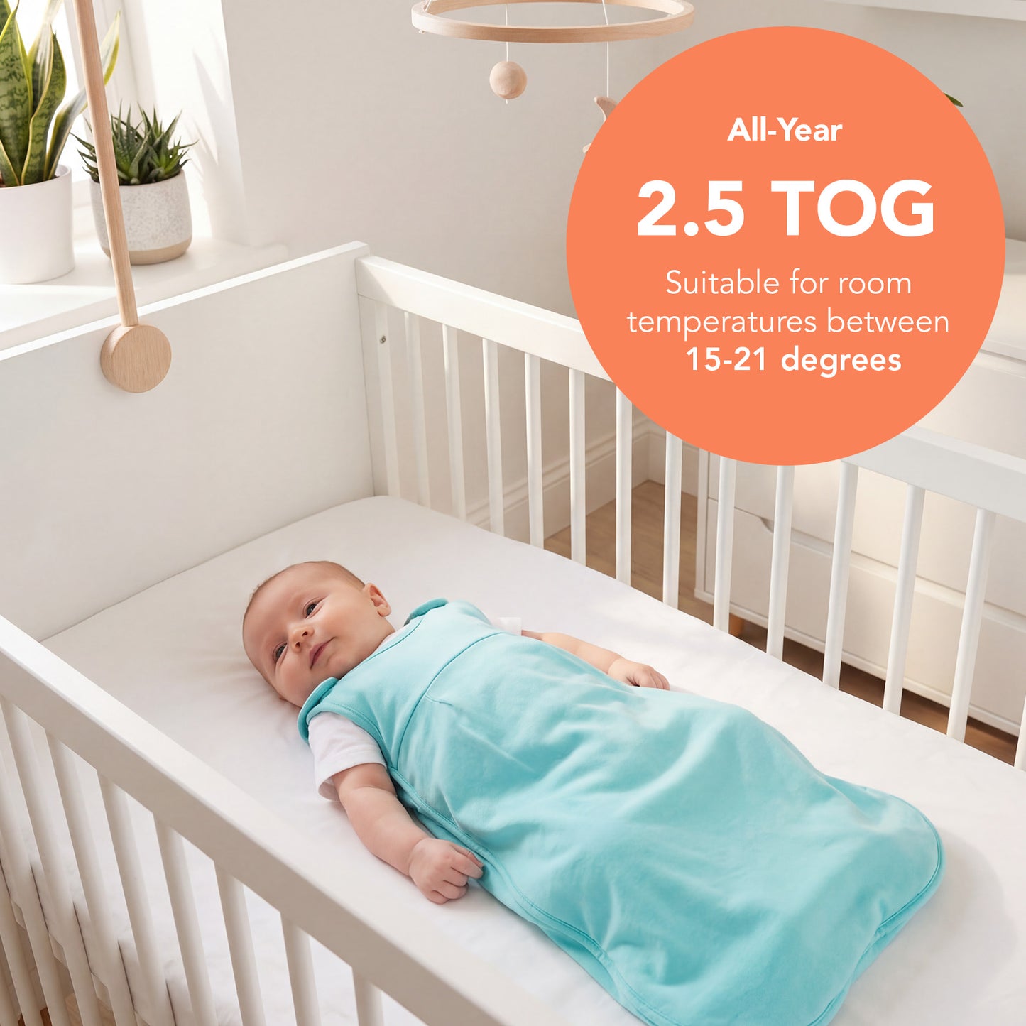 Baby Sleeping Bag - 2.5 TOG_Aqua_TOG_1207